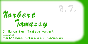 norbert tamassy business card