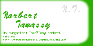 norbert tamassy business card